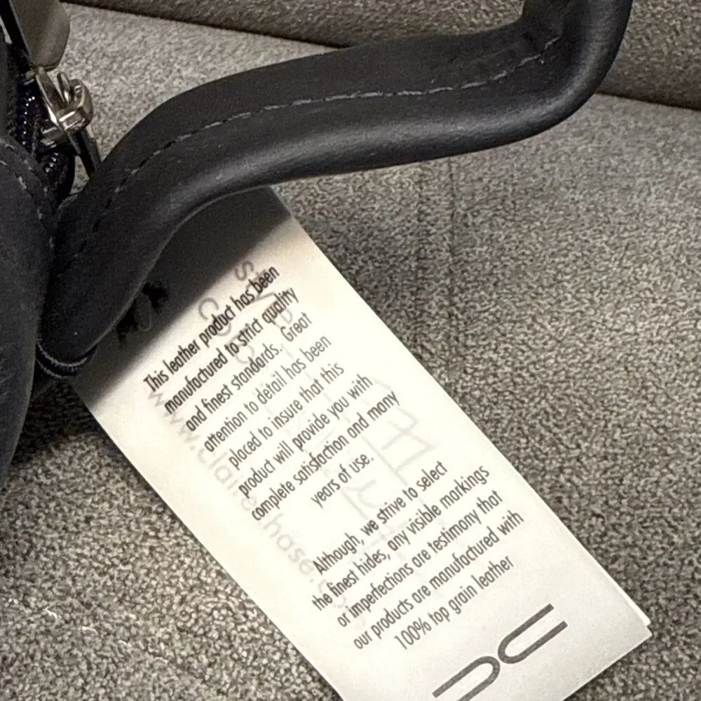 NWT Claire Chase Executive Dopp Kit Leather Travel Toiletry Bag Navy Org $149 - Picture 4 of 8